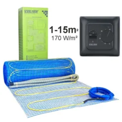 Lattialämmitysmatto Grand Meyer 1 m², 170 W/m² + termostaatti MST-10, eri kokoja