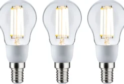 LED-filamenttilamppu Paulmann Eco-Line Drop, E14, 100mm, 525lm, 2.5W, 3000K, kirkas, 3kpl