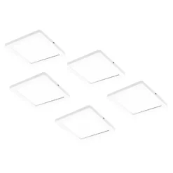 LED-kalustevalaisin Limente Flat 12 LUX 5 kpl + virtalähde valkoinen/musta
