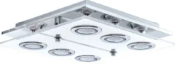 LED-kattovalaisin Cabo 340x340x70 mm kromi/kirkas/valkoinen
