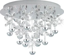 LED-Kattovalaisin Eglo Pianopoli Ø500mm kromi kristalli 39245