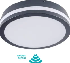 LED-kattovalaisin Kanlux Beno liiketunnistimella IP54 Ø26 cm eri värejä