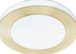 LED-Plafondi Eglo Carpi Ø30cm harjattu messinki/valkoinen