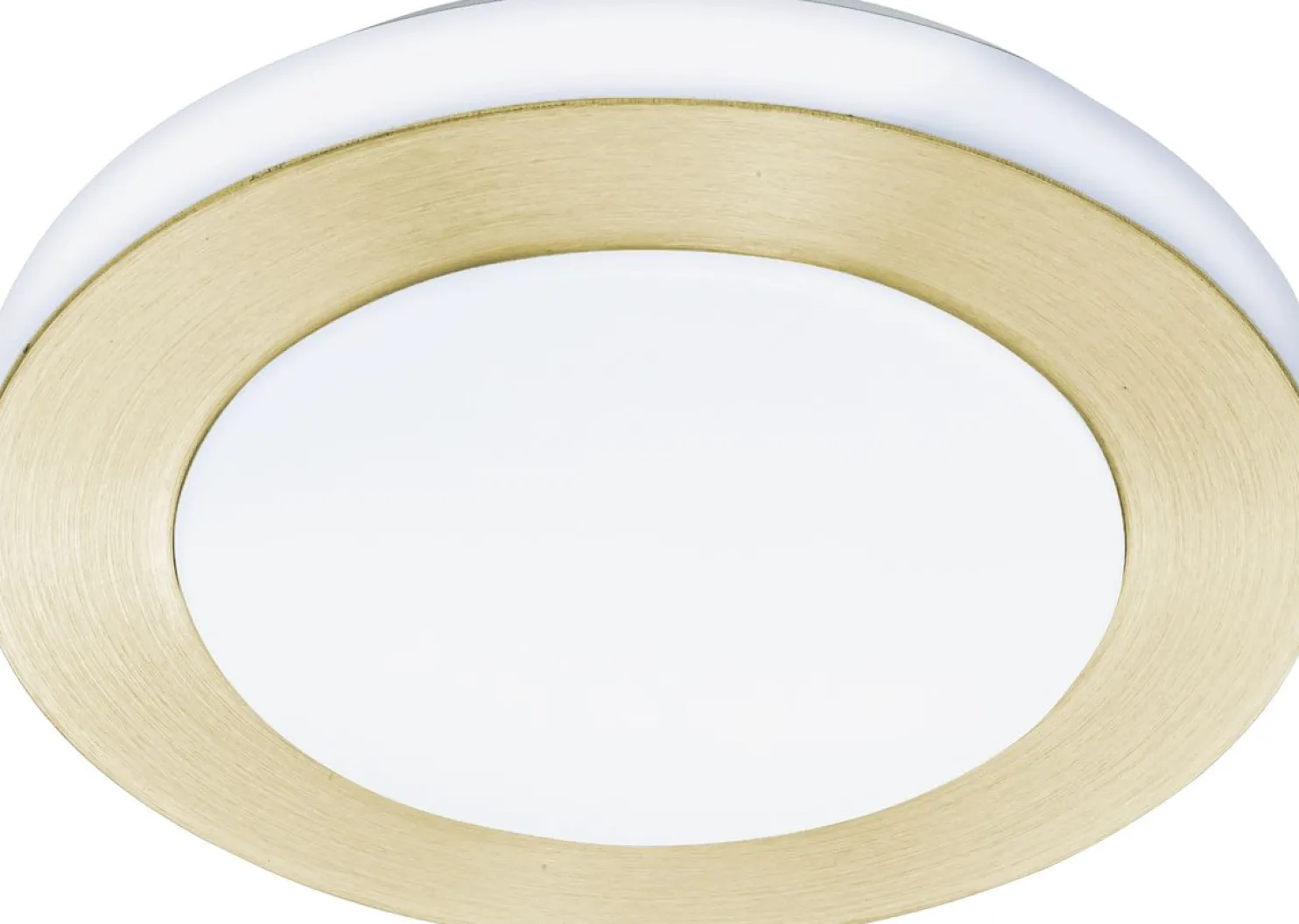 LED-Plafondi Eglo Carpi Ø30cm harjattu messinki/valkoinen