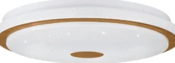 LED-Plafondi Eglo Lanciano 1 värivaihto + kaukosäädin valkoinen/puu eri kokoja