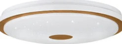 LED-Plafondi Eglo Lanciano 1 värivaihto + kaukosäädin valkoinen/puu eri kokoja