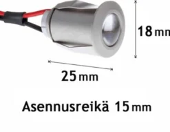 LED-saunavalaisinsetti Highline Sauna teholed 6x3W alumiini + virtalähde 200mA