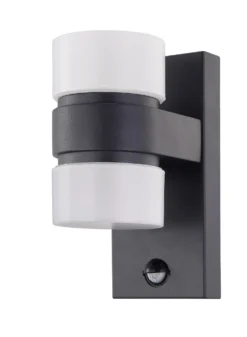 LED-tunnistinvalaisin Eglo Atollari 2x6W 100x230x155 mm IP44 antrasiitti/valkoinen