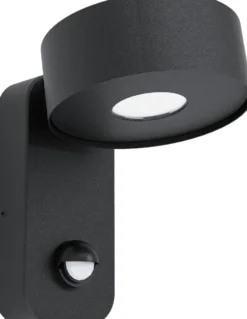 LED-ulkoseinävalaisin Eglo Palosco liiketunnistimella musta
