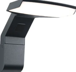 LED-ulkoseinävalaisin liiketunnistimella Paulmann Zenera, IP44, 3000K, korroosionkestävä, antrasiitti