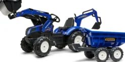 Leikkikaivuri Falk New Holland, sis. peräkärryn kipillä, sininen