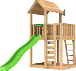 Leikkitorni Jungle Gym Mansion 2.1, vihreä liukumäki