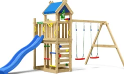 Leikkitornikokonaisuus Jungle Gym Nomad, 2-Swing Module 200, liukumäki