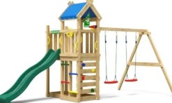 Leikkitornikokonaisuus Jungle Gym Nomad, 2-Swing Module 200, liukumäki