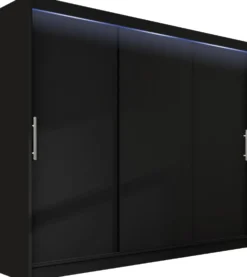 Liukuovivaatekaappi Nomla ASTON / DASTO II, LED-valaistuksella, 250x215cm