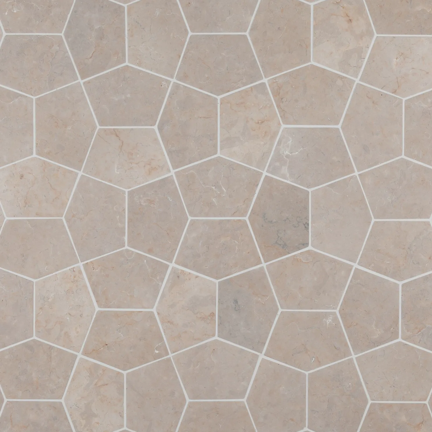 Luonnonkivilaatta Qualitystone Pentagon White, 150x100mm