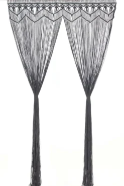 Macrame verho antrasiitti puuvilla 140x240cm