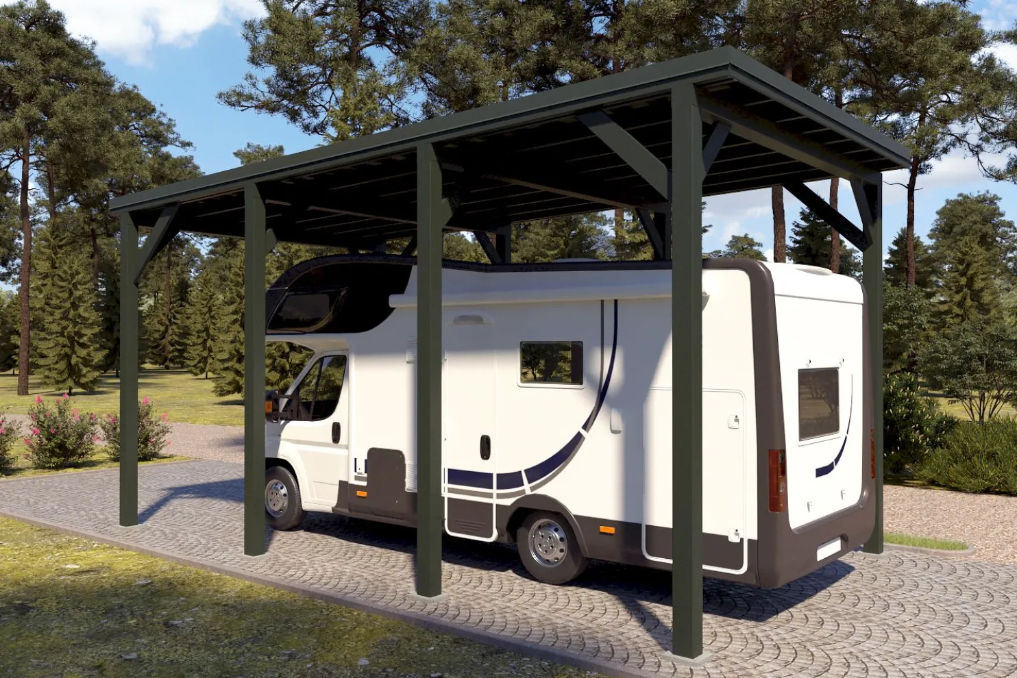 Matkailuautokatos Holzbrüder Ralf 28m2