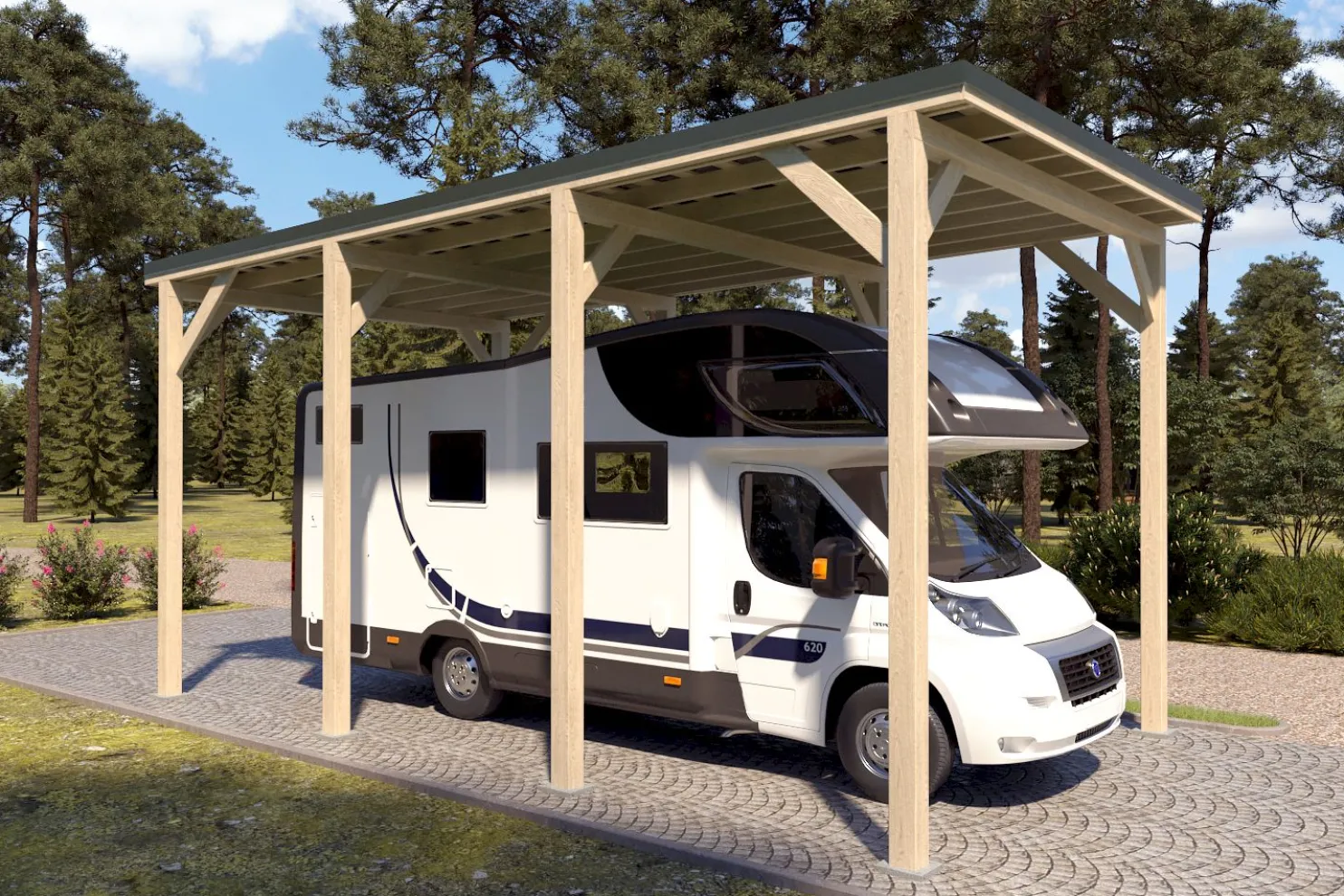 Matkailuautokatos Holzbrüder Ralf 28m2
