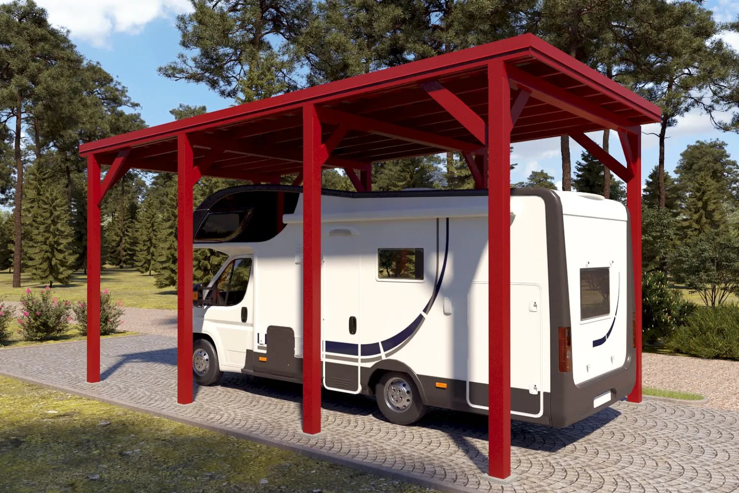 Matkailuautokatos Holzbrüder Ralf 28m2