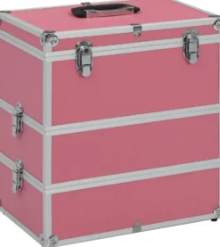 Meikkikotelo 37x24x40 cm pinkki alumiini