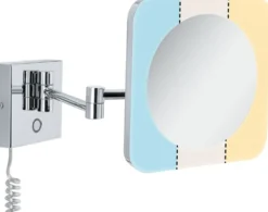 Meikkipeili LED-valolla Paulmann Jora, IP44, 60lm, 3.3W, säädettävä värilämpötila, kromi/valkoinen