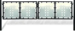 Musta kaksiovinen aitaportti 300x125cm