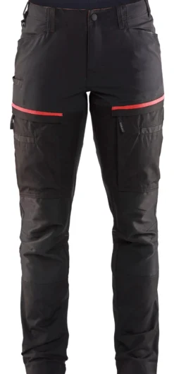 Naisten housut Blåkläder 7166 Stretch musta/punainen