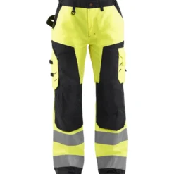 Naisten huomiohousut Blåkläder 7155 Highvis huomiokeltainen/musta