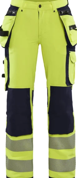 Naisten riipputaskuhousut Blåkläder 7197 Highvis Stretch huomioväri/sininen