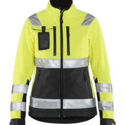 Naisten softshell-takki Blåkläder 4902 Highvis huomiokeltainen/musta