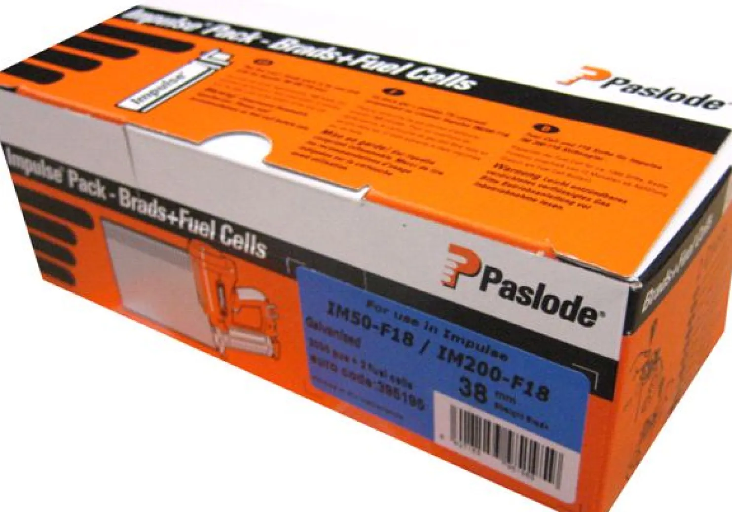 Naulakaasupakkaus Paslode IM50F18 viimeistely 38X1,2 A2 2000 kpl/pkt