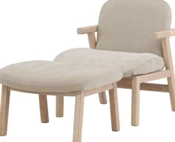 Nojatuoli rahilla Venture Home Rile, vaalea puu/beige