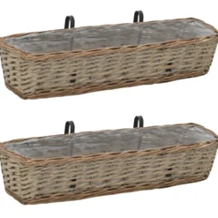 Parvekkeen kukkalaatikko 2 kpl paju PE-vuori 80 cm