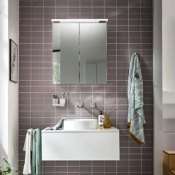 Peilikaappi LED-valaisimella Bathlife Glänsa, valkoinen, eri kokoja