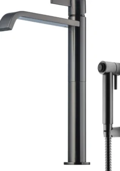 Pesuallashana Tapwell ARM089 Bidé Brushed Black Chrome, korkea malli, bideesuihkulla, harjattu musta kromi