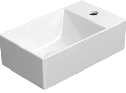 Pesuallas Interia Kube X 400x230 mm, hanareiällä, oikea/vasen, valkoinen