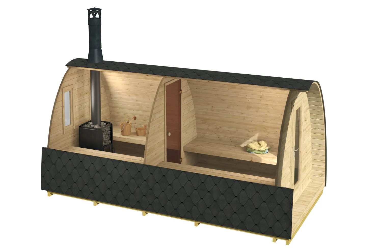 Pihasauna Tene Lars 11.4m², valmiiksi rakennettu