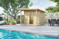 Pihasauna terassilla Jalotakka Luotsi, 2.4+4.9m², puuvalmis