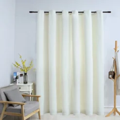Pimennysverho metallirenkailla sametti kerma 290x245 cm