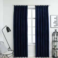 Pimennysverhot koukuilla 2kpl sametti 140x245cm