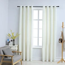 Pimennysverhot renkailla 2 kpl sametti kerma 140x245 cm