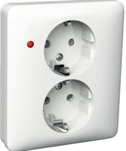 Pistorasia 2-osainen UPJ 2X LED valkoinen Exxact