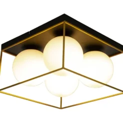 Plafondi Aneta Lighting Asto Ø36cm musta/kulta