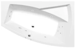 Poreamme Interia Evia Active Hydro, 1600x1000x470mm, oikea, 230l, valkoinen