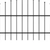 Puutarha-aita keihäskärjillä teräs (0.75-1)x10.2m musta