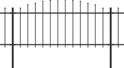 Puutarha-aita keihäskärjillä teräs (0.5-0.75)x3.4m musta