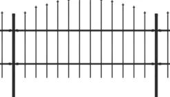 Puutarha-aita keihäskärjillä teräs (0.75-1)x6.8m musta