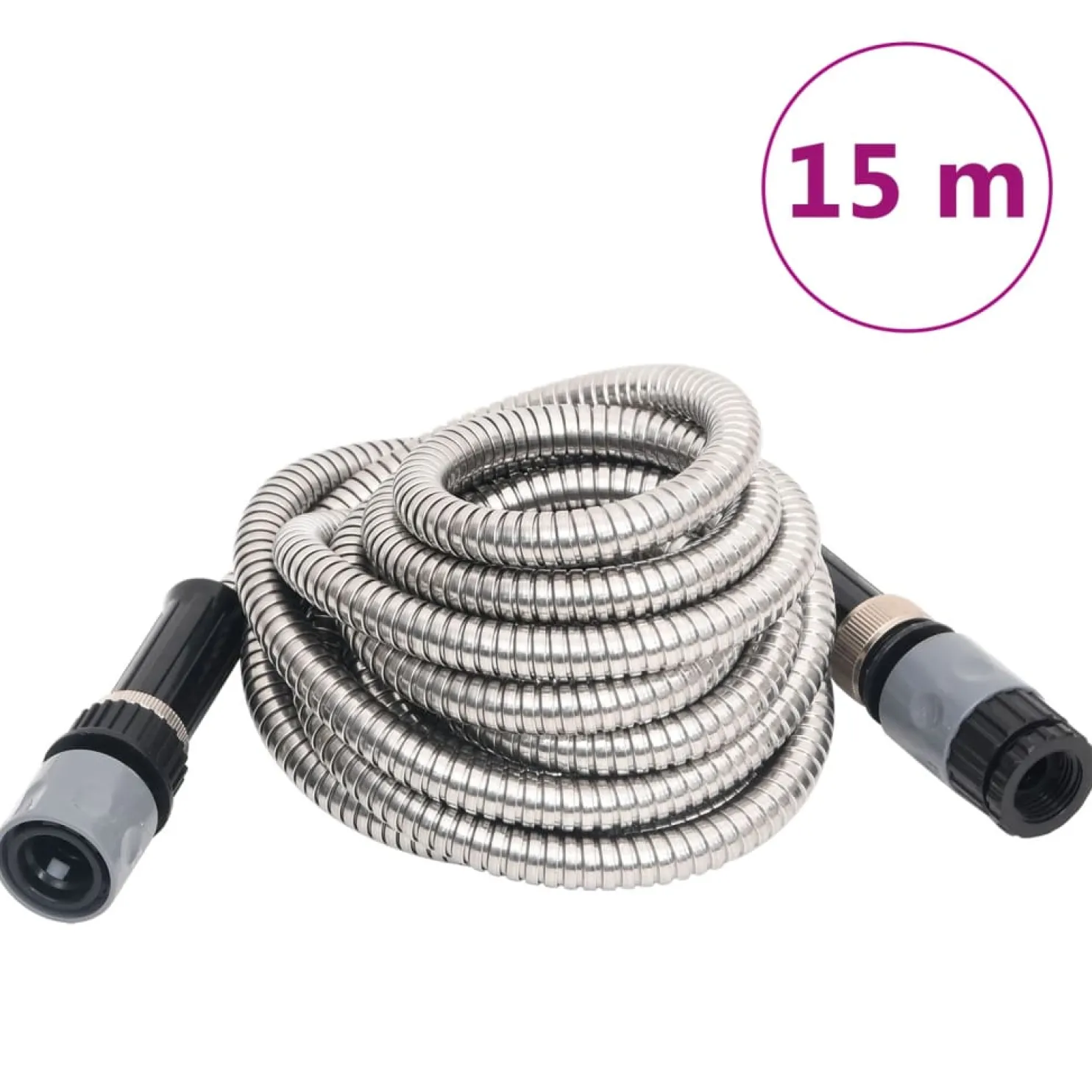 Puutarhaletku suuttimella 0,6", rst, eri pituuksia