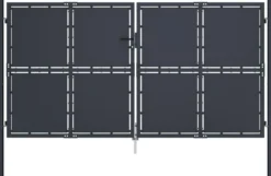 Puutarhaportti teräs 300x150cm umpinainen antrasiitti